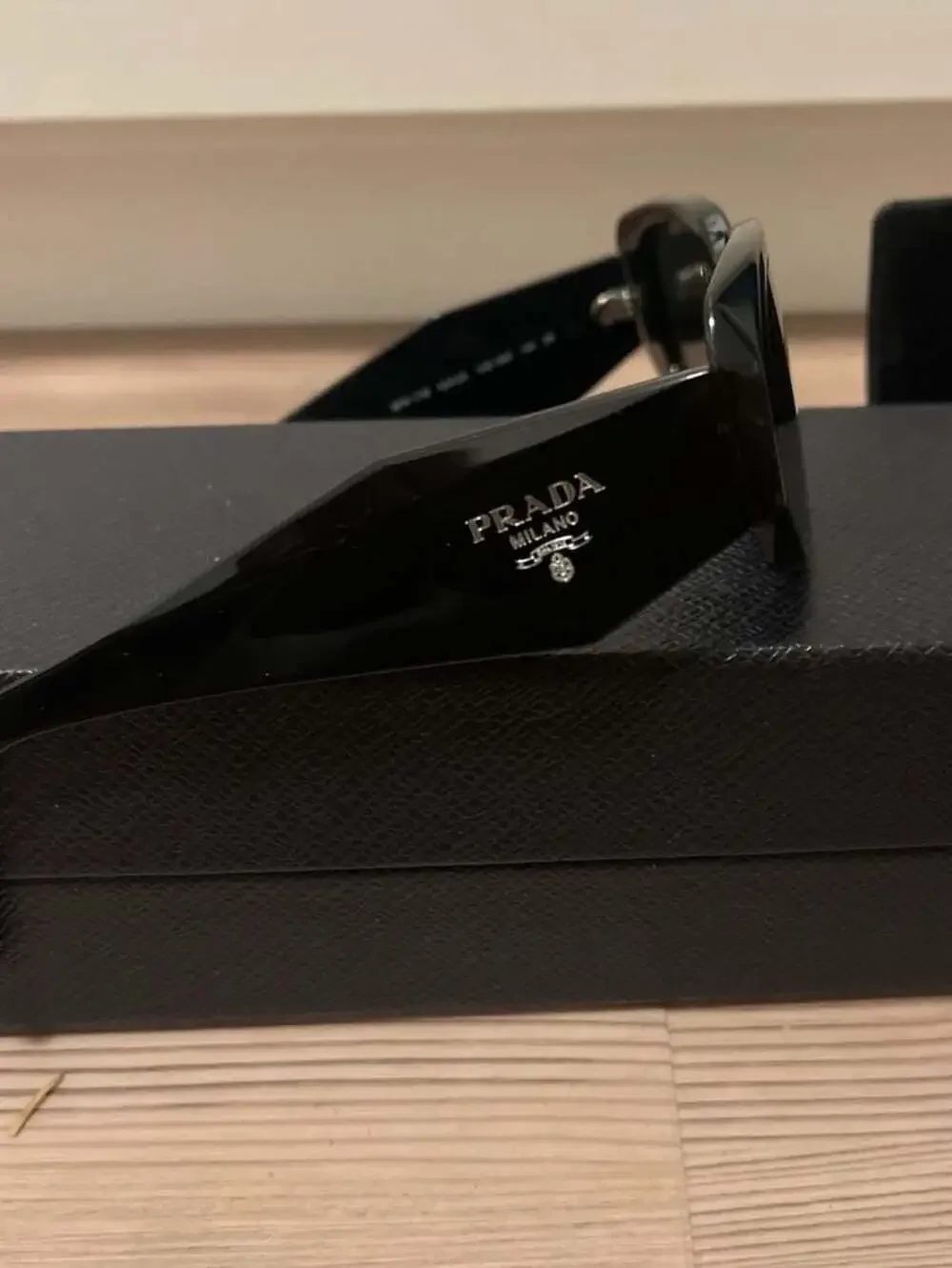 Prada Symbole SPR 17W Rectangle Sunglasses in Black - Picture 2 of 6